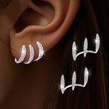 Elegante Strass Dreikrallen Ohrringe