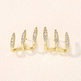 Elegante Strass Dreikrallen Ohrringe