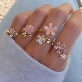 Legierter Strass Ring Set