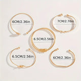 Elegantes Goldfarbenes Armband Set