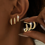 Elegante Strass Dreikrallen Ohrringe