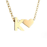 Zeitlose Initialen Halskette mit Herz Charm