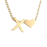 Zeitlose Initialen Halskette mit Herz Charm