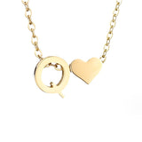 Zeitlose Initialen Halskette mit Herz Charm