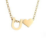 Zeitlose Initialen Halskette mit Herz Charm