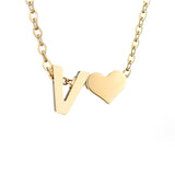 Zeitlose Initialen Halskette mit Herz Charm