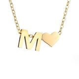 Zeitlose Initialen Halskette mit Herz Charm