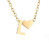Zeitlose Initialen Halskette mit Herz Charm