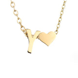 Zeitlose Initialen Halskette mit Herz Charm