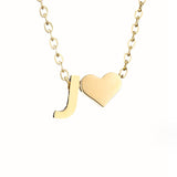 Zeitlose Initialen Halskette mit Herz Charm