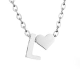 Zeitlose Initialen Halskette mit Herz Charm
