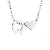 Zeitlose Initialen Halskette mit Herz Charm