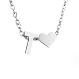 Zeitlose Initialen Halskette mit Herz Charm