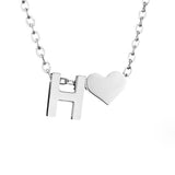 Zeitlose Initialen Halskette mit Herz Charm