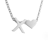 Zeitlose Initialen Halskette mit Herz Charm