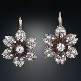 Vintage Kristall Blumen Ohrringe