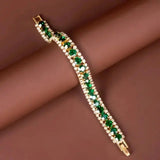 Goldfarbenes Grünes Armband