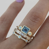 Klassisches Vintage Kristall Ring Set