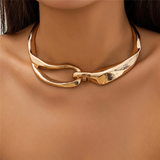 Markante Strukturierte Goldkette Choker Halskette