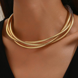 Zeitlose Lagen Goldfarbene Vintage Halskette