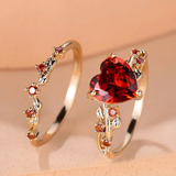 Herz- und Rubin Ring Set