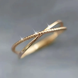 Kreuz Goldfarbener Feiner Ring