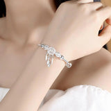 Silberfarbenes Traumfänger Anhänger Armband