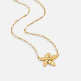 Elegante Goldblumen Halskette