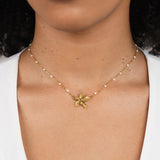 Elegante Goldblumen Halskette