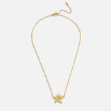 Elegante Goldblumen Halskette
