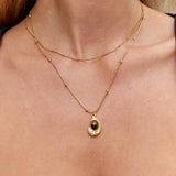 Elegante Goldfarben Halskette mit Tigerauge Stein