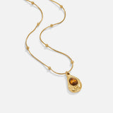 Elegante Goldfarben Halskette mit Tigerauge Stein